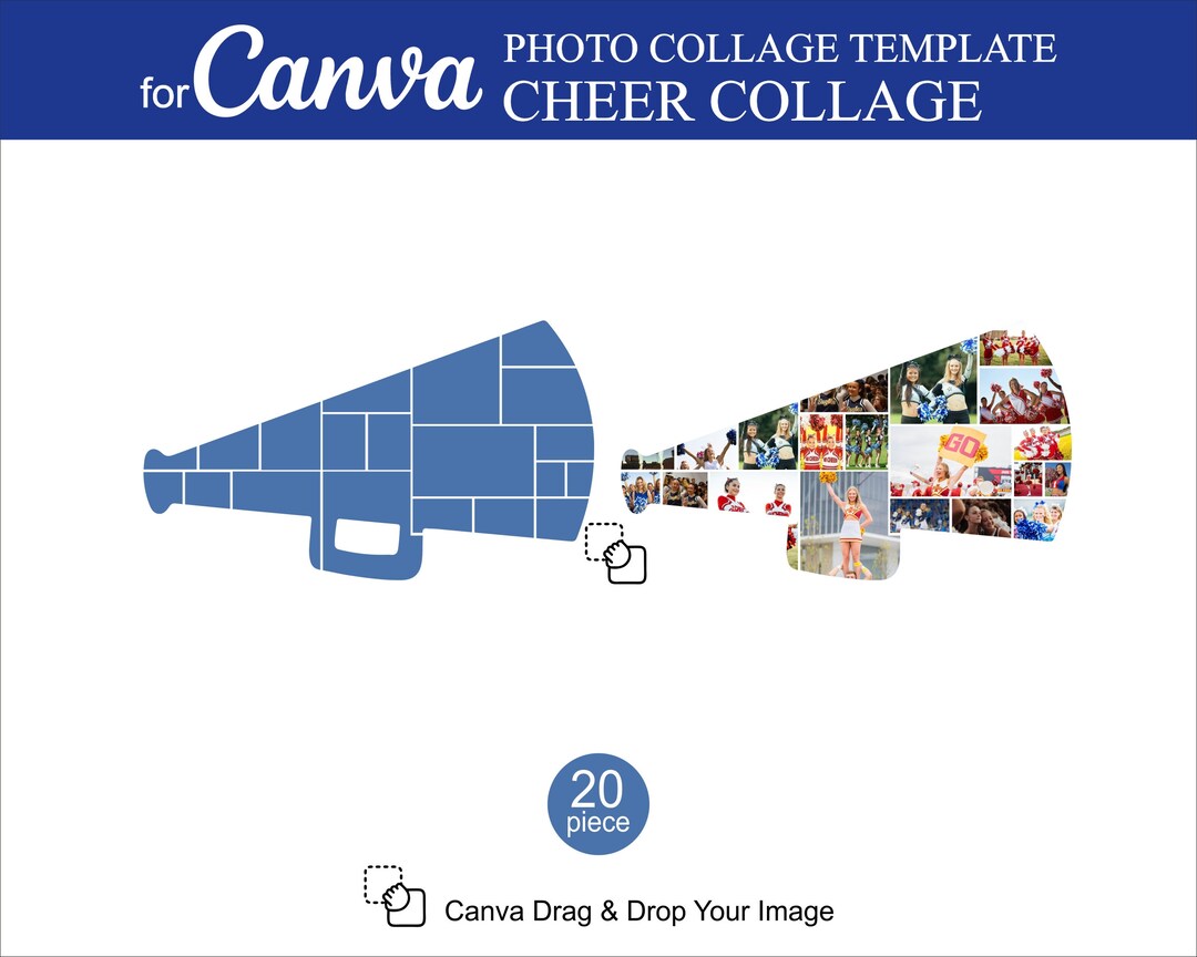 Canva Cheer Design Photo Collage Templates 20 Pcs Inside Editable Canva ...