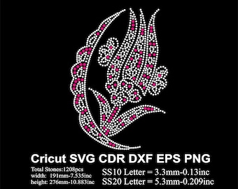 Flower Rhinestone Template SS10 SS20 size Colourful Flowers Design Rhinestone for Cricut Svg Dxf Eps Cdr Png