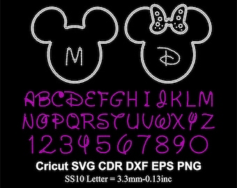 Mickey Rhinestone Font Rhinestone Letters Font Alphabet Mickey Mouse Castle Chateau Silhouette ...