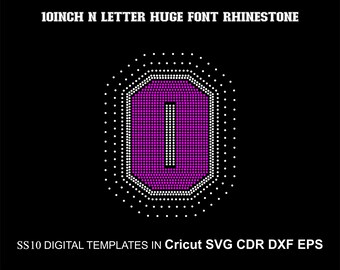 Capital Letter O Rhinestone Huge Letters College Alphabet Font Two Colors SS10 Rhinestone Big Font for Cricut Svg Cdr Dxf Eps 10inch