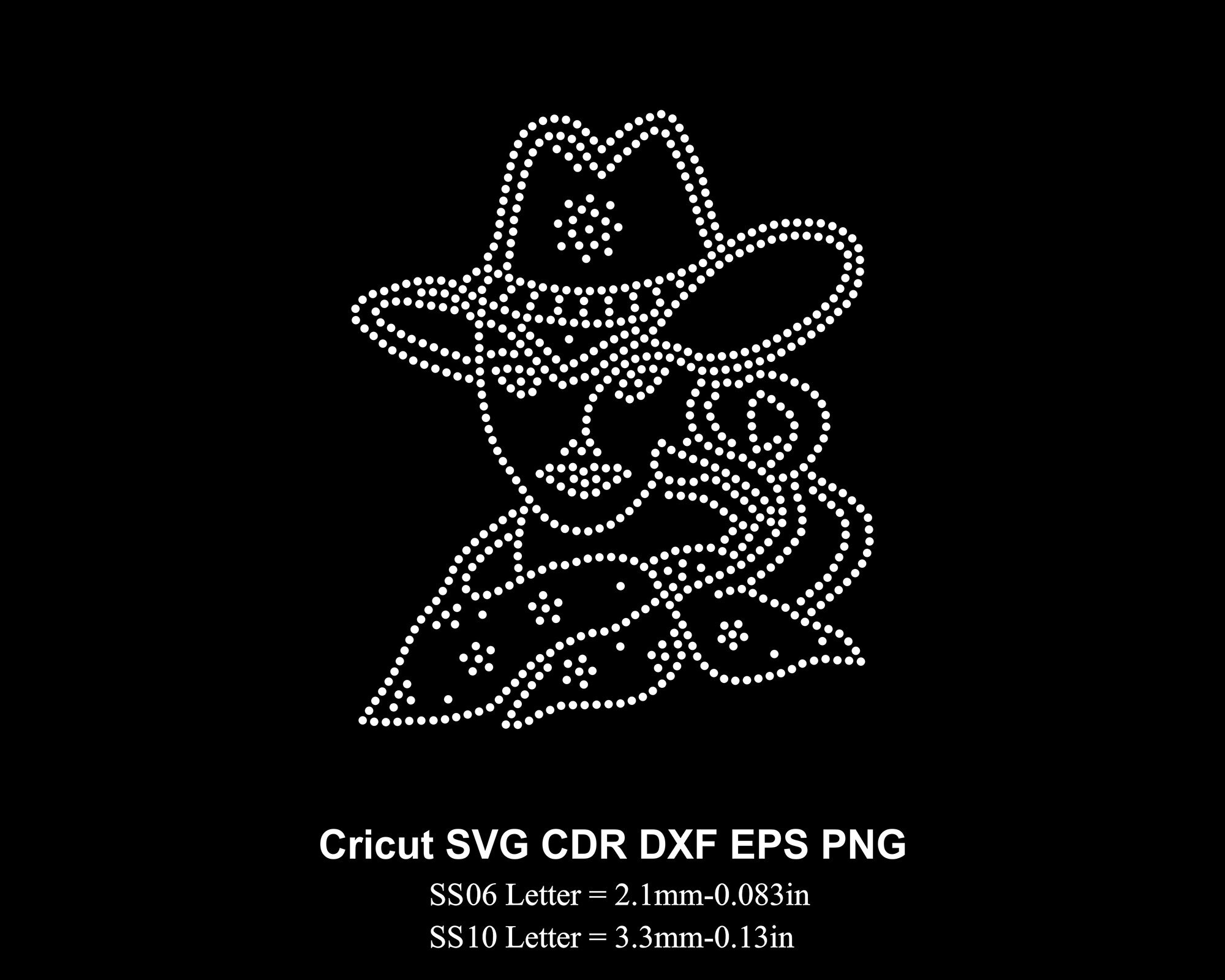Cowgirl Rhinestone Template SS06 and SS10 Size Cow Girl Design - Etsy
