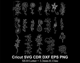 Rhinestone Random Flover 20 Design Template BUNDLE SS06 SS10 Flowers Svg Cdr Eps Dxf Cricut Svg Flowers Rhinestones