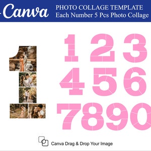 Canva Numbers Photo Collage 5Pcs inside Photo Collage Canva Canva Photo Collage Template Full Digits 0-9