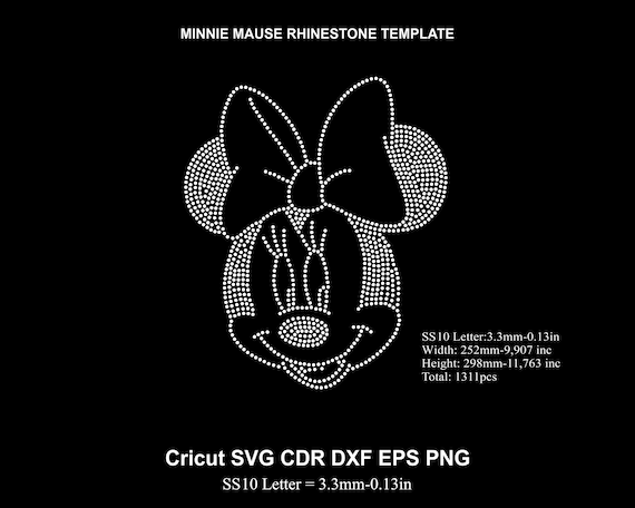 Rhinestone Minnie Rhinestone Template Mause Rhinestone SS10