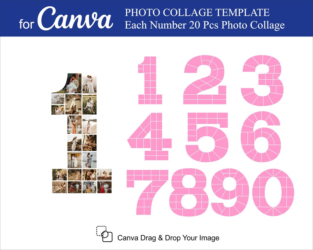 Canva Numbers Photo Collage 20pcs Inside Photo Collage Canva Canva ...