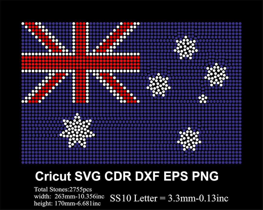 Rhinestone Australian Flag Design Rhinestones Template Flag Design SS10 ...