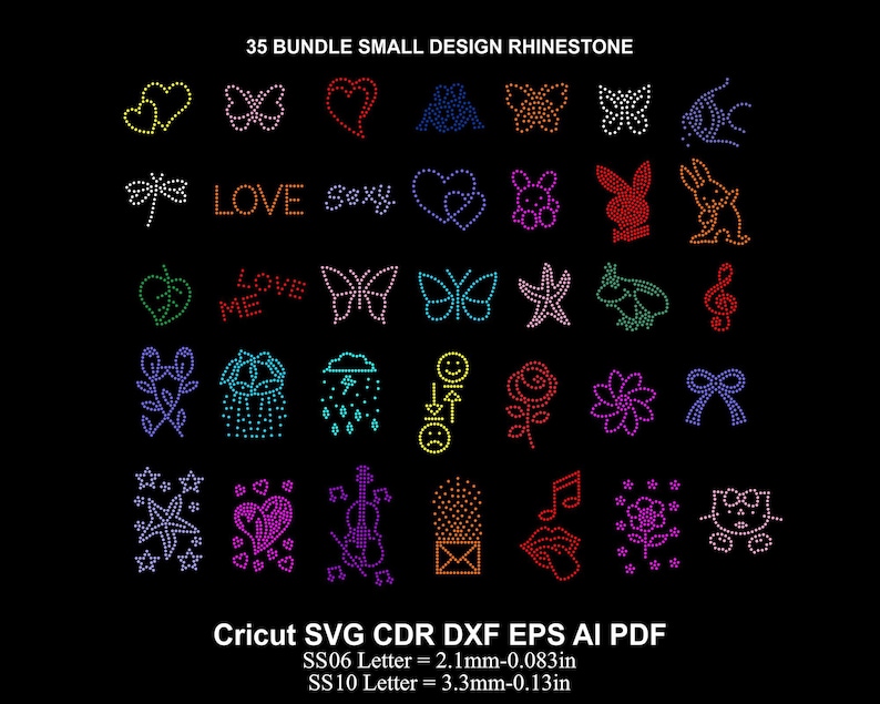 BUNDLE 650 Design Rhinestone Template Whole Shop Rhinestone Product and More Rhinestone Design Svg Eps Dxf for Cricut WHOLE STORE Rhinestone image 9