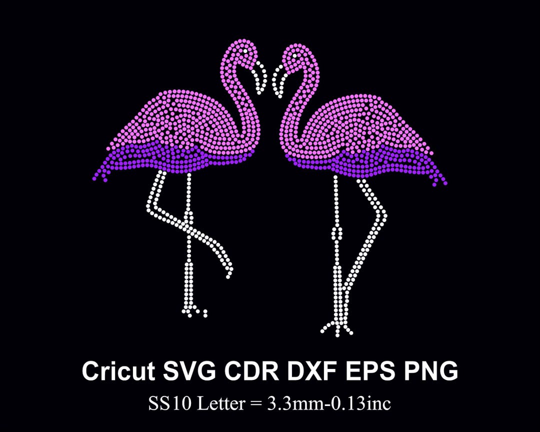 Rhinestone Flamingo Design Rhinestones Template Three Color SS10 Size ...