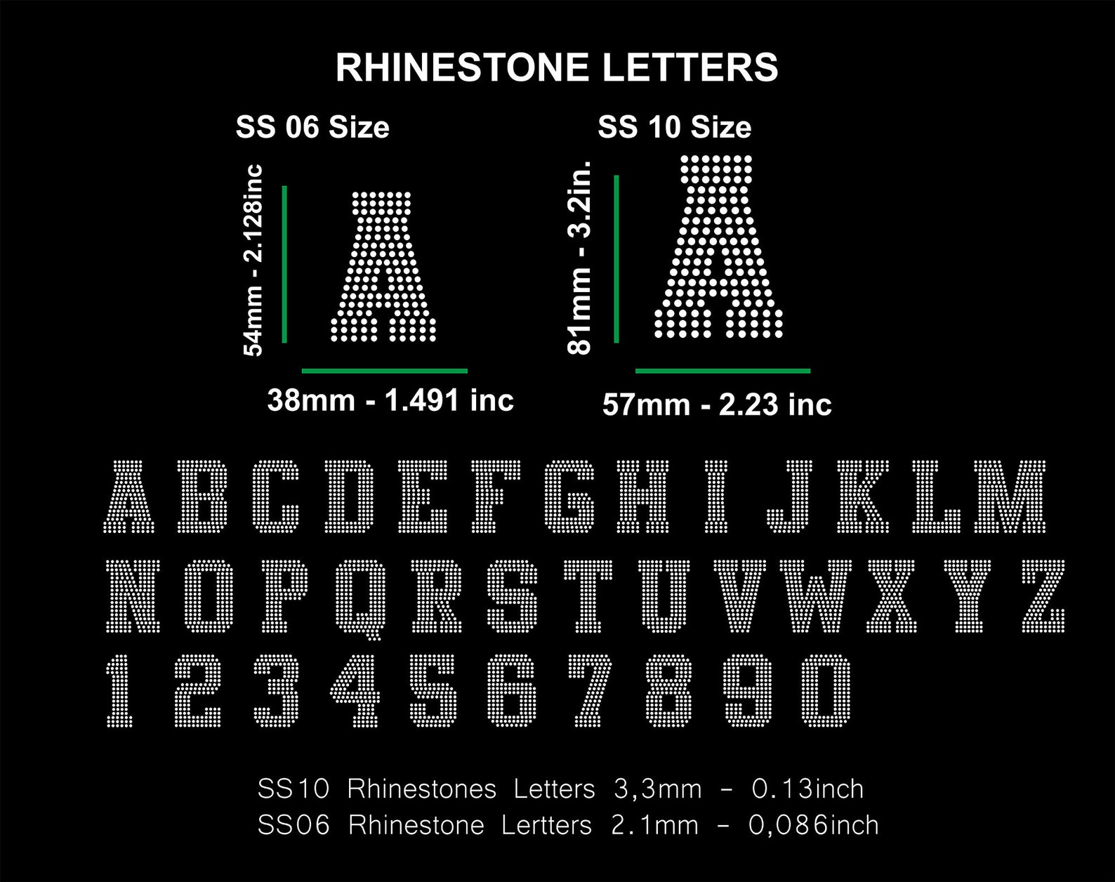 CHEER Rhinestone Font Letters Pattern Alphabet Cheer Letters SS06 SS10 ...