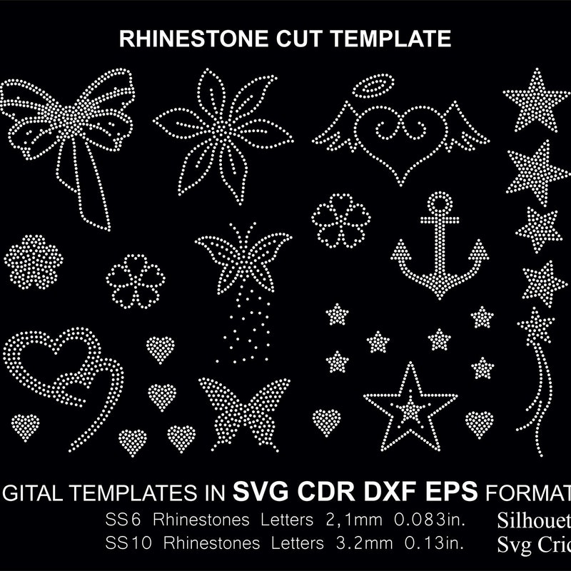 Vector Rhinestone Templates Rhinestones Templates - Etsy