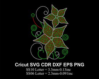 Flower Rhinestone Template SS10 SS6 size Colourful Flowers Design Rhinestone for Cricut Svg Dxf Eps Cdr Png