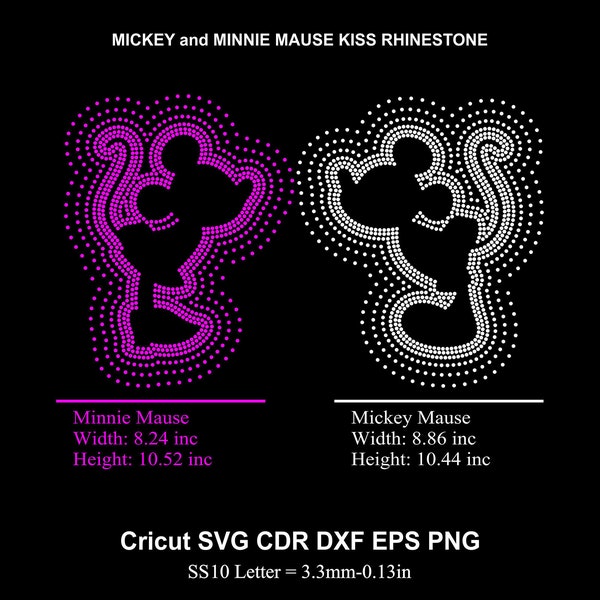 Minnie and Mickey Kiss Dxf - Etsy