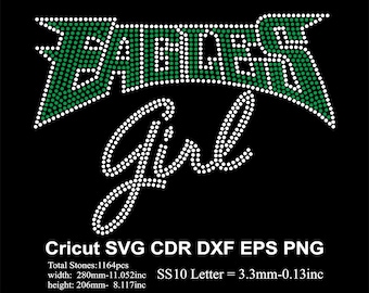 Eagles Girl Rhinestone Eagles Rhinestones SS10 Eagles Girl Rhinestones Sport Eagles Rhinestone Svg Cdr Eps Dxf for Cricut Svg