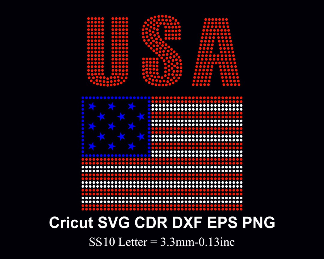 Rhinestone Usa Flag Design Rhinestones Template Flag Design SS10 Size ...