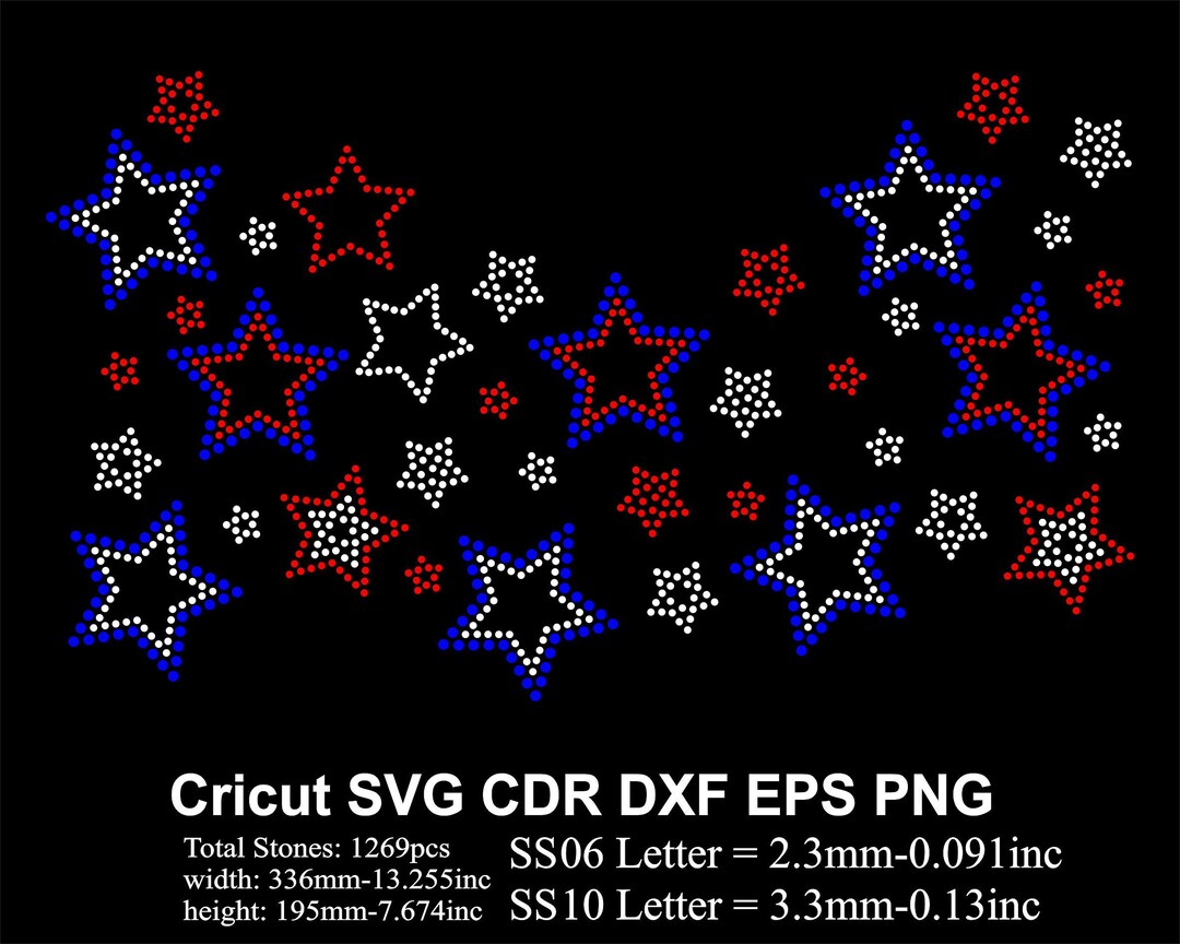 Star Rhinestone Template Ss06 SS10 Size Stars Design Rhinestone Svg for ...