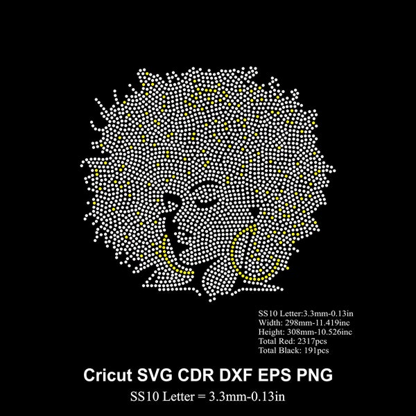 Afro Girls Rhinestone Template 2 Colors Afro Lady Rhinestone Afro Women Design for Cricut Svg Eps Cdr