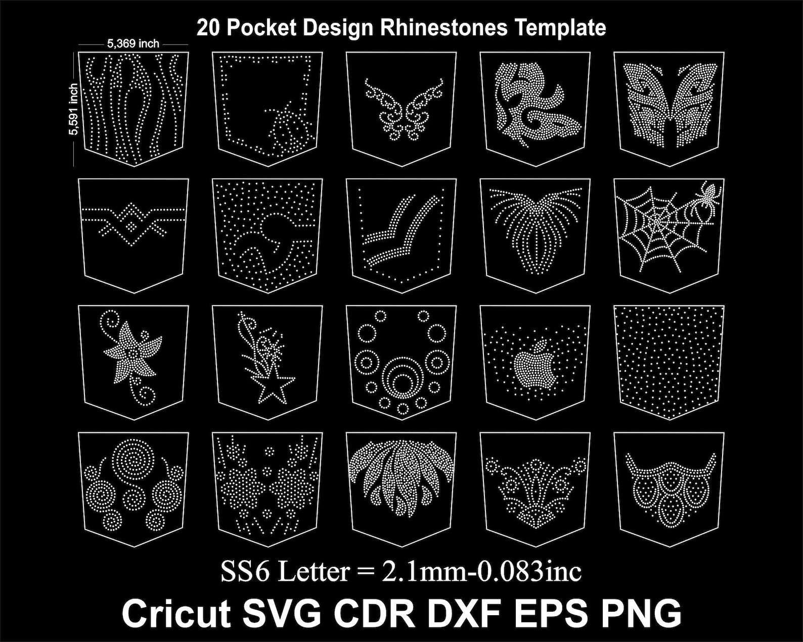 Rhinestone Bundle Pocket Design Rhinestones 20 Template Design SS06 ...