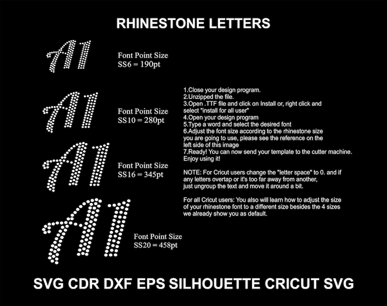 Blessed Rhinestone Font Letters Pattern Alphabet Blessed Letters SS06 ...