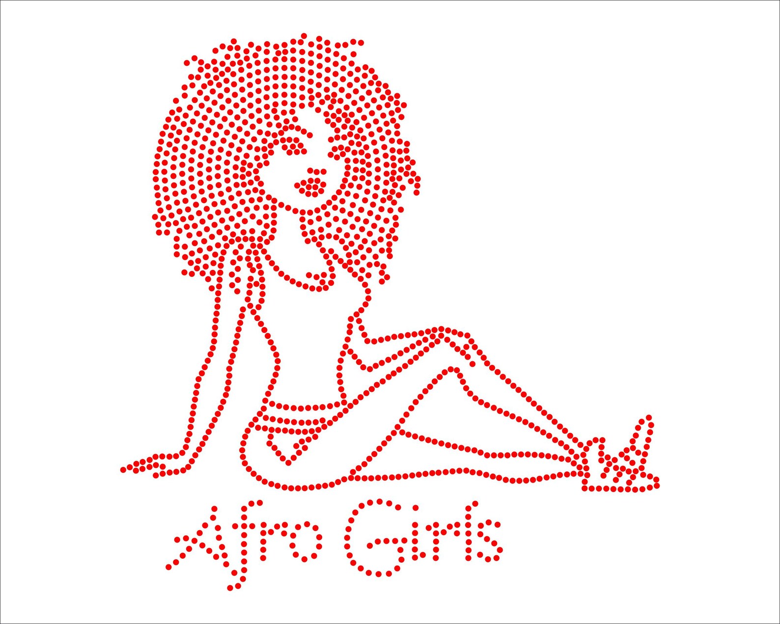 Afro Girls Rhinestone Template Afro Lady Rhinestone Afro Women Design ...