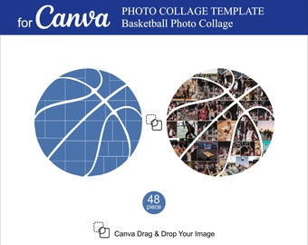 Basketball Photo Collage 48 Pcs inside Photo Collage Canva Sport Collage Photo Basketball Collage Template