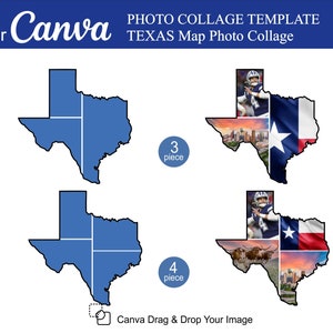 Texas Photo Collage for Canva 3pcs and 4pcs inside Photo Collage Texas Map Design Photo Fill Editable Maps Photo Texas Collage