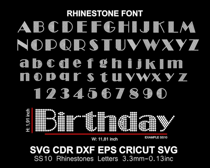 Birthday Rhinestone Font Brodway Letters Font Rhinestone Alphabet ...