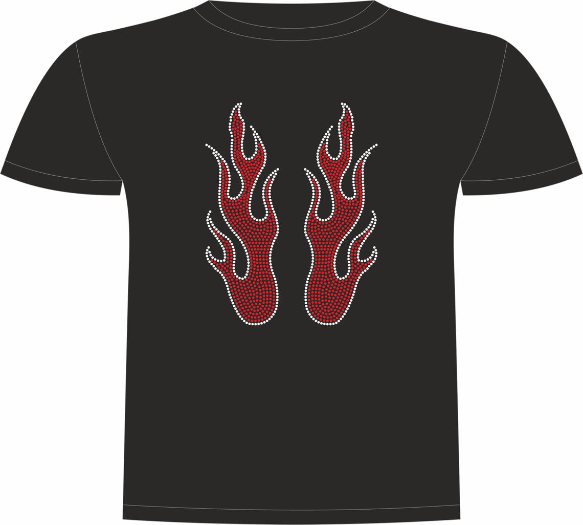 Flame Rhinestone Template Fire Design Rhinestone Cut Design SS10 Cricut ...