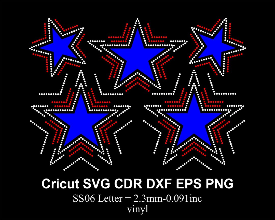 Star Rhinestone Template Ss06 Vinyl Size Stars Design Rhinestone Svg ...