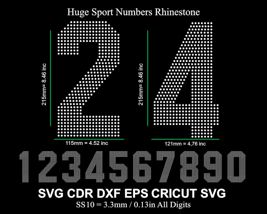 Huge Numbers Font Rhinestone College Digits Varsity Font Rhinestone ...