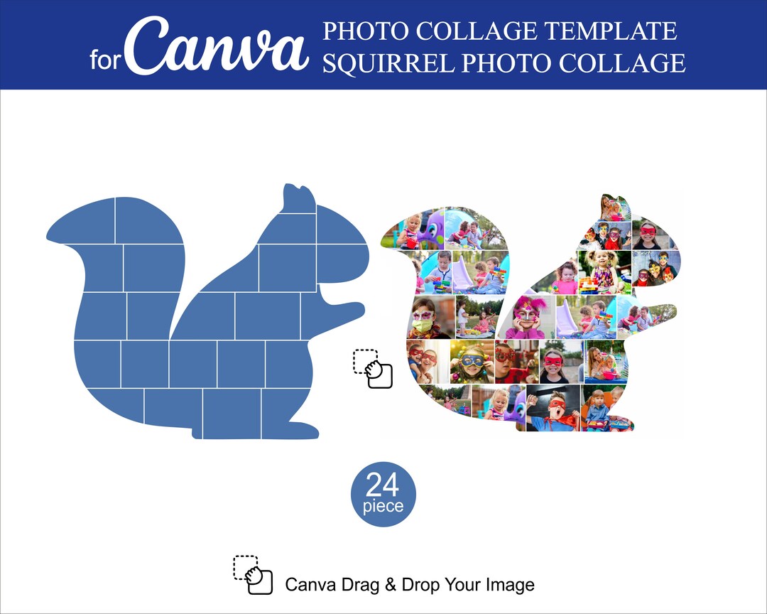 Canva Squirrel Photo Collage Templates 38 Pcs Inside Editable Canva for ...