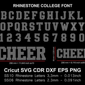 CHEER Rhinestone Font Letters Pattern Alphabet Cheer Letters SS06 SS10 Rhinestone Font for Cricut Svg Cdr Dxf