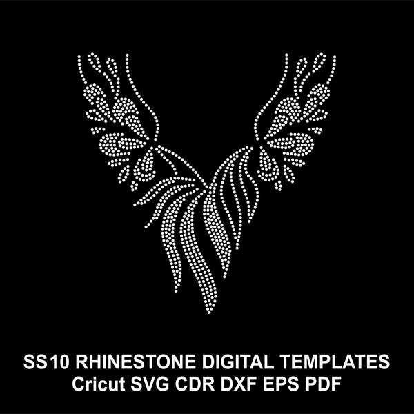 Neckline Rhinestone Template Necklace Rhinestone Collar Rhinestone SS10 Bridal Ornament Necklane Svg Eps Dxf Pdf Png for Cricut V18