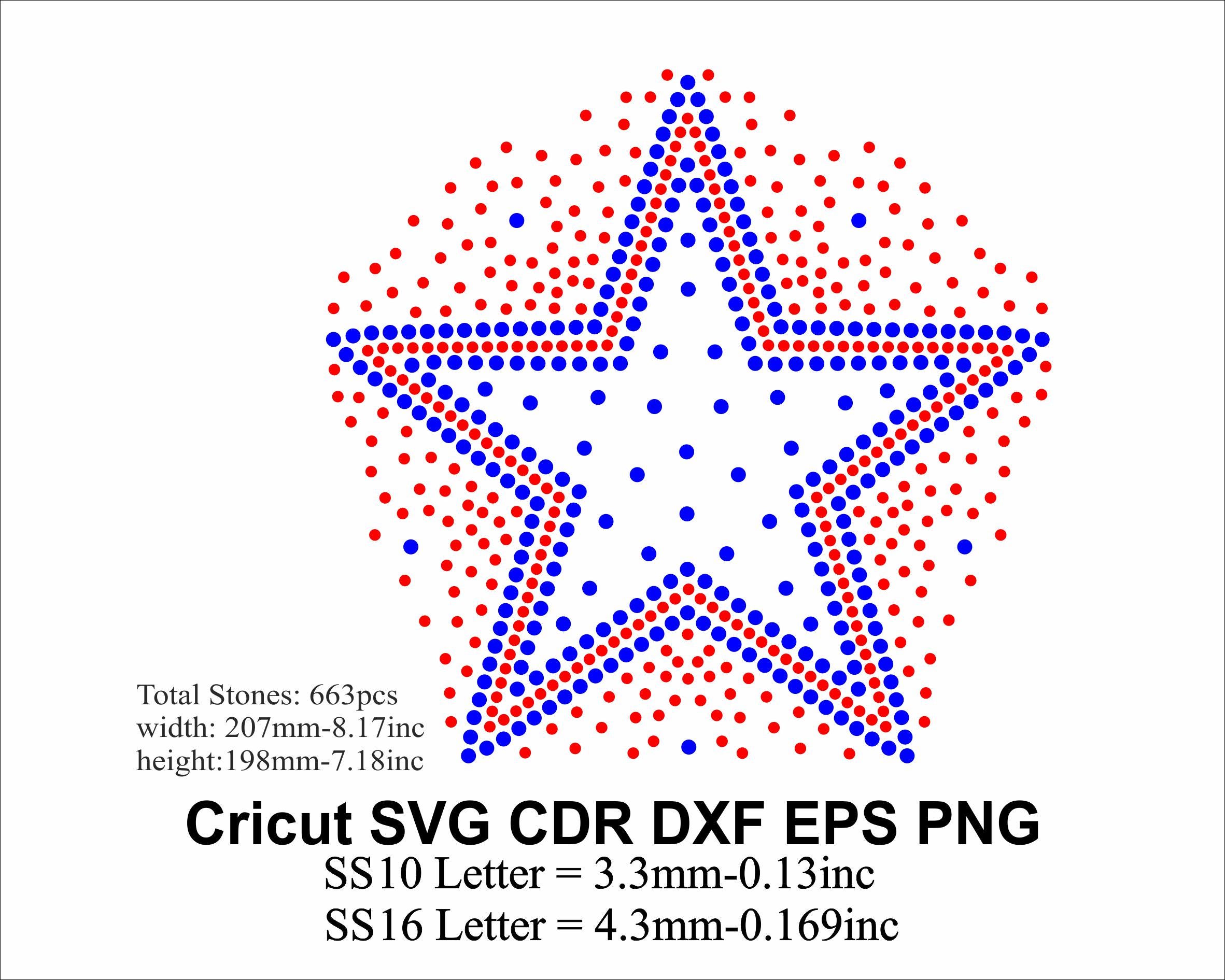 Ss10 Layout Star Rhinestone Template Ss06 SS10 Size Stars Design Rhinestone Svg for ...