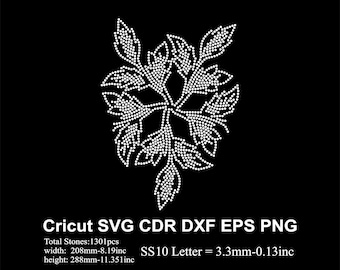 Flower Rhinestone Template SS10 size Colourful Flowers Design Rhinestone for Cricut Svg Dxf Eps Cdr Png