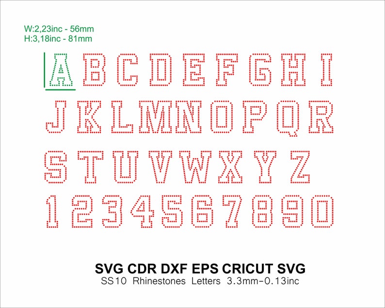 Rhinestone Outline Font CHEER College Alphabet Varsity Sport Letters ...