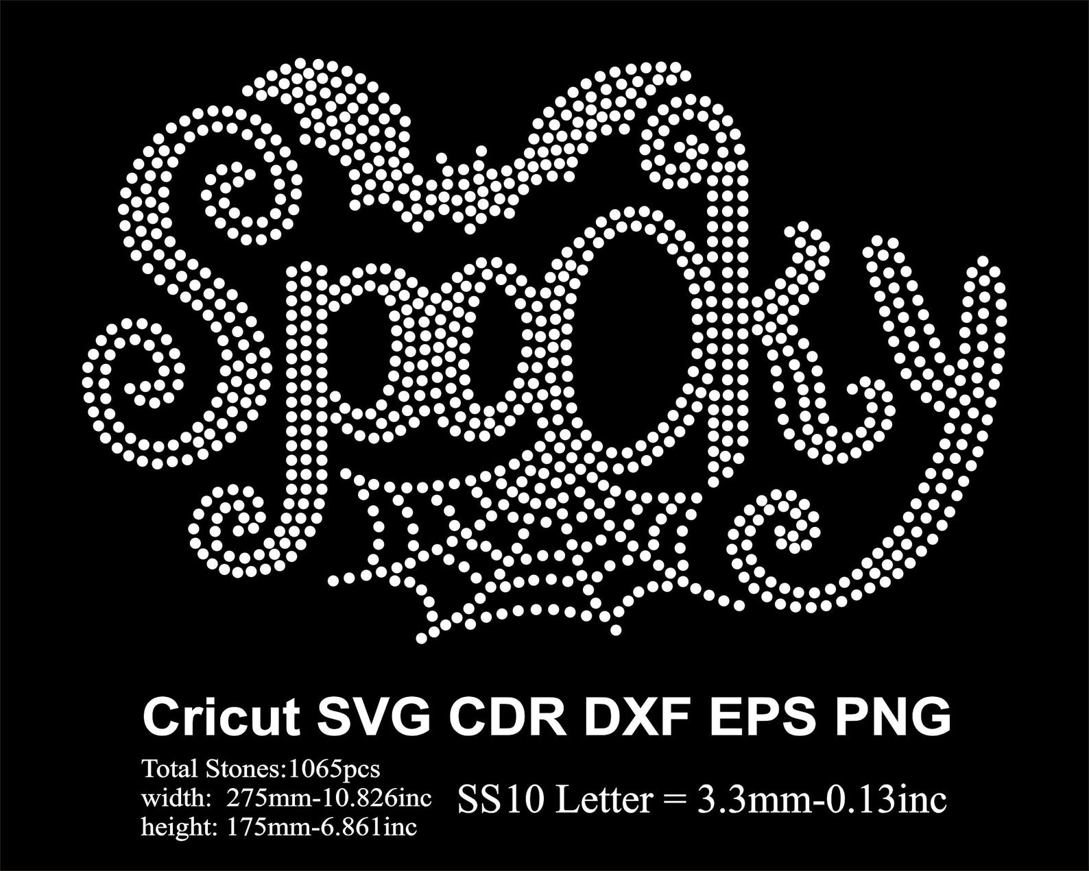 Spooky Rhinestone Halloween Rhinestone Template Spooky Rhinestones SS10 ...