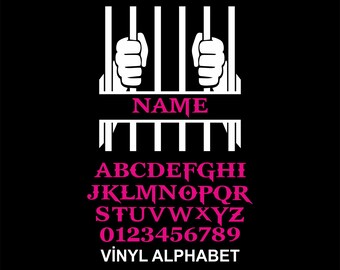 Behind Bars, Locked Up, Imprisoned, Criminals, Convicts, Picture, Clip, Art, Digital Download, dxf/png/svg, Vinyl prisoner jail