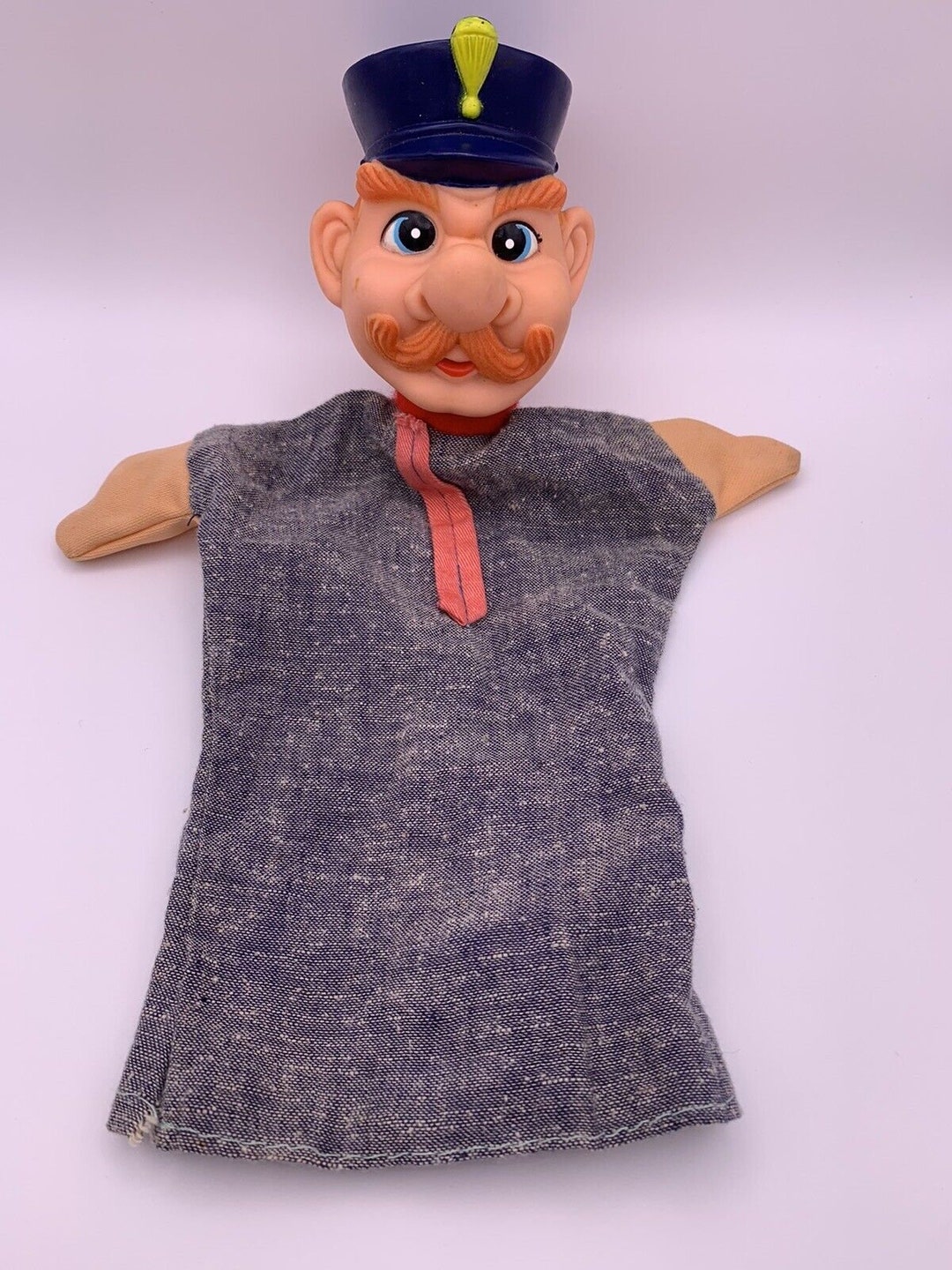 Vintage Toy Hand Puppet Punch & Judy Policeman Rubber Head Etsy