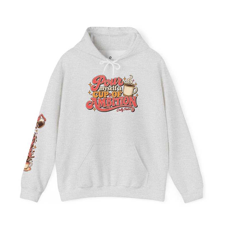 Cup of Ambition Hoodie | Dolly Parton Inspired Hoodie | 9 to 5 Sweatshirt | Coffee Lover Hoodie | Retro Country Music Gift image 5