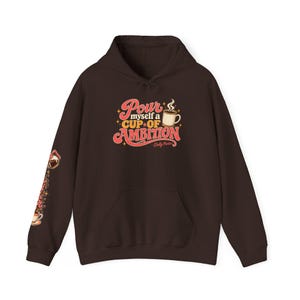 Cup of Ambition Hoodie | Dolly Parton Inspired Hoodie | 9 to 5 Sweatshirt | Coffee Lover Hoodie | Retro Country Music Gift image 9