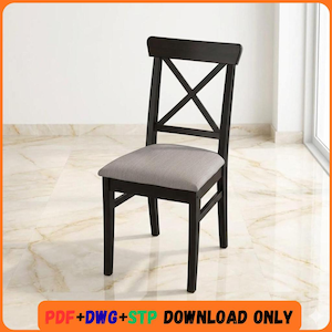 Espresso Dining Chair Woodworking Plan Furniture Blueprint (PDF)