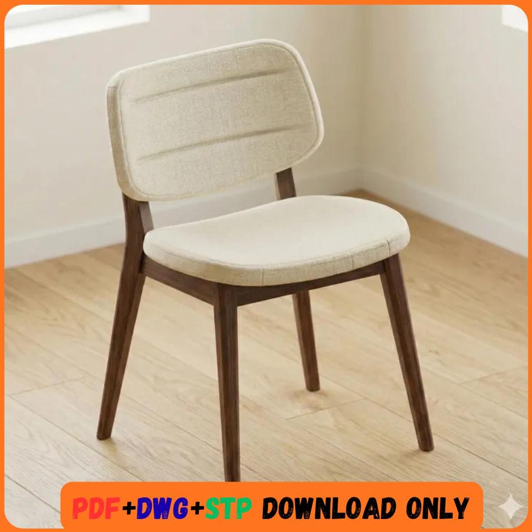 Modern Chair Woodworking Plan: Curved Back, Upholstered Seat (PDF ...