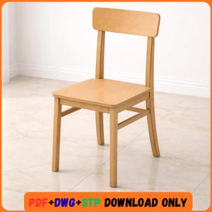 Modern Wooden Chair Technical Drawing PDF DXF STEP | Furniture Assembly Plan  PichartFurnitureDesign