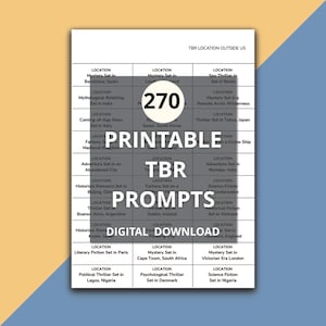 Printable TBR Reading Prompts, TBR Prompts, Reading Challenge, A4, Letter, PDF Download