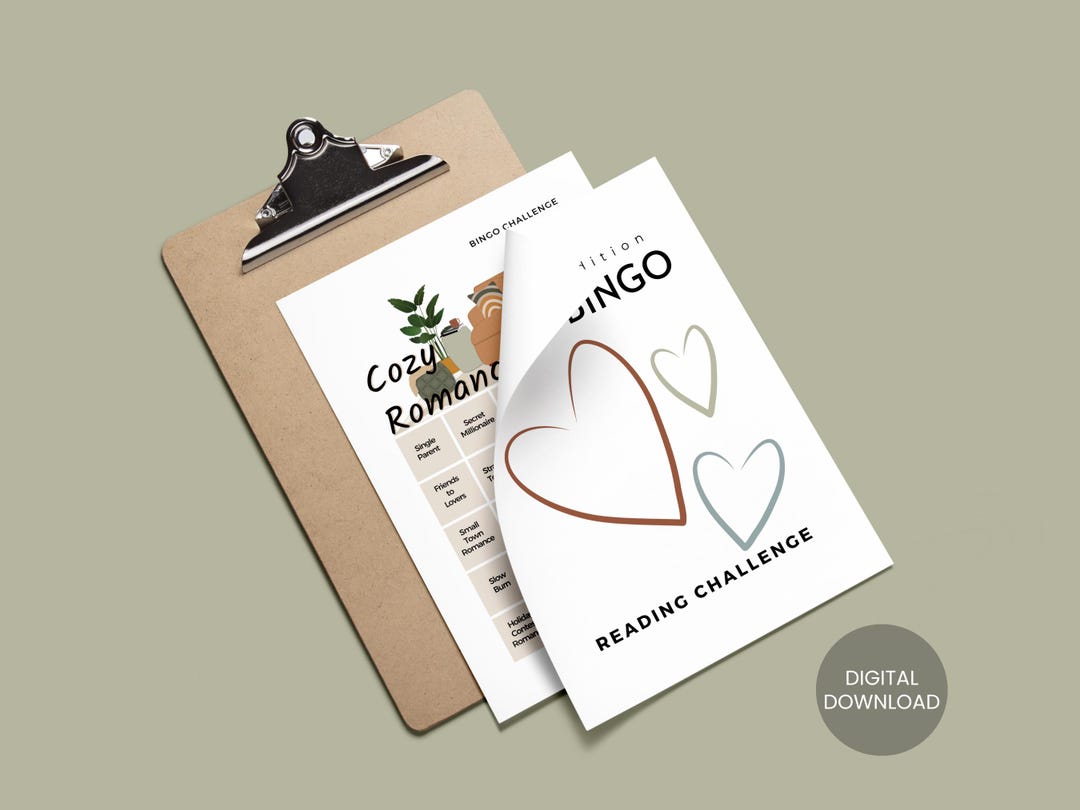 Book Bingo Printable Reading Bundle Romance Book Reading Challenge ...