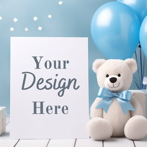 Wenskaartmodel | Mockup voor verjaardagswenskaarten | Mockup voor kinderwenskaarten | Mockup voor babyshoweruitnodiging | Mockup voor uitnodigingskaarten
