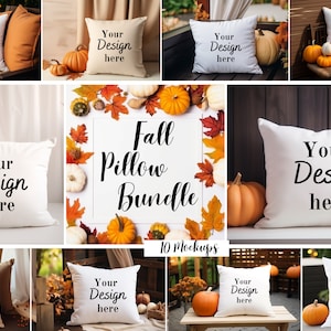 Paquet de maquettes d’oreillers d’automne | Jeté décoratif de Thanksgiving | Paquet d’oreillers | Paquet de maquettes d’oreillers d’Halloween | 10 maquettes | Décoration d'automne