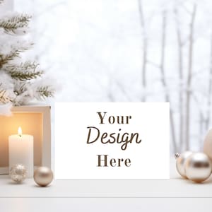 Greeting Card Mockup | Christmas Card Mockup | Christmas Greeting Card Mockup | Digital Mockup | Winter Greeting Card Mockup | Card Mockup