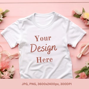 T-Shirt Model Mockup | T-Shirt Mock-up | Flat Lay T-Shirt Mockup | Unisex T-Shirt Mockup | Spring T-Shirt | Easter T-Shirt Mockup |