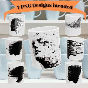 Digital Portrait 11oz & 15oz Mug Template, Mug Sublimation Design, Fine Art Mug Wrap Template, Instant Digital Download PNG 00058